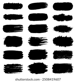 A beautiful set of black brush strokes laid on a white background