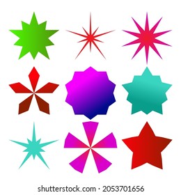 beautiful set of colourful stars - Shutterstock ID 2053701656