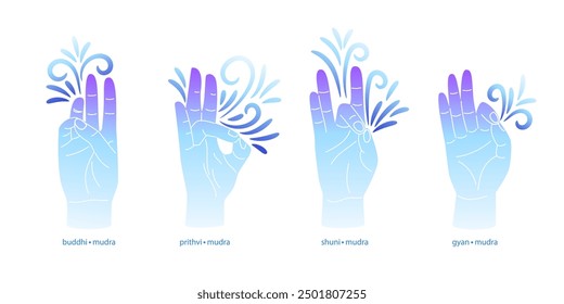 Beautiful set of different mudras authors work