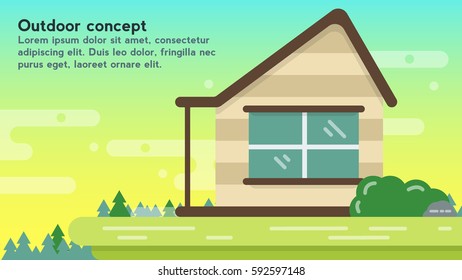 Beautiful set of flat vector banners on the theme summer travel, adventure, vacation. Modern flat design with gradient background.