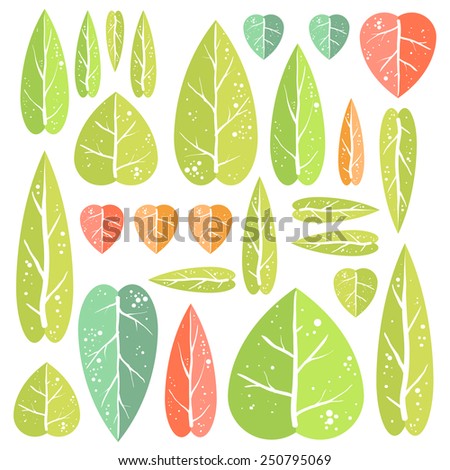 Beautiful set of green leafs for your design. Nature elements
