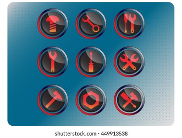 a beautiful set of icons on the topic of repair