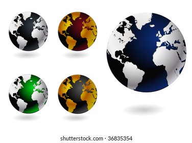 Beautiful set of metallic globes