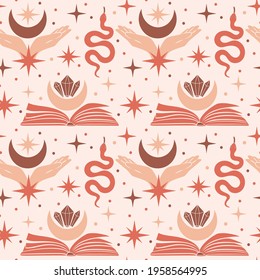 Beautiful set of mystic details in a flat style.