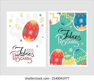 Beautiful set of postcards in Spanish. Happy Easter."Cristo ha resucitado, Felices Pascuas" translation Christ is Risen, Happy Easter!