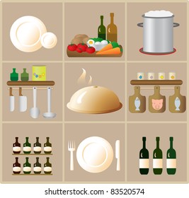 beautiful set of products and utensils