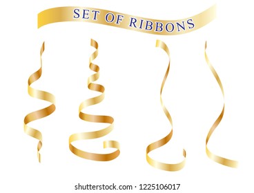 Beautiful set of ribbons. Creative vector ribbon.
