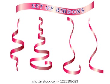 Beautiful set of ribbons. Creative vector ribbon.
