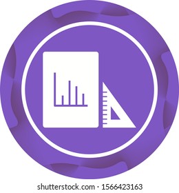Beautiful Set Square & Graph Glyph Vector Icon