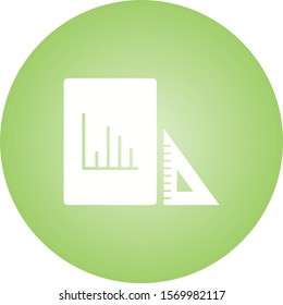 Beautiful Set Square & Graph Glyph Vector Icon