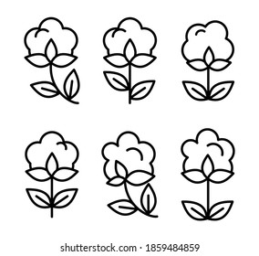 Beautiful set of thin line style cottin icons vector