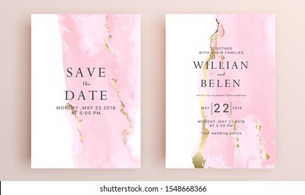 Beautiful set of wedding card templates. Gold collection of geometrical polyhedron, art deco style for wedding invitation, luxury templates, decorative patterns.