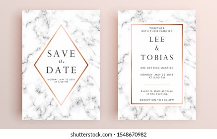 Beautiful set of wedding card templates. Gold collection of geometrical polyhedron, art deco style for wedding invitation, luxury templates, decorative patterns.