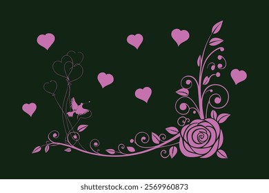 A beautiful set of wedding rose silhouettes in cartoon vector style. Perfect for romantic designs, invitations, decorations, and more. Elegant floral illustrations for timeless elegance.