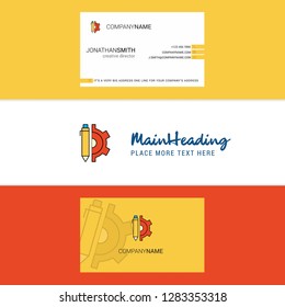 Beautiful Setting  Logo and business card. vertical Design Vector