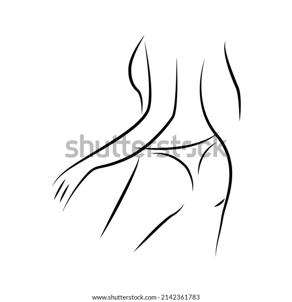 Beautiful Sexy Female Body Linear Sketch