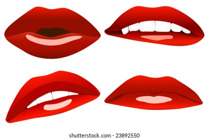 Beautiful sexy lips vector collection.