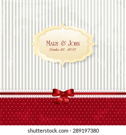 Beautiful shabby chic wedding invitation. Vector illustration
