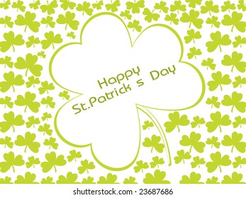 beautiful shamrock clovers, green illustration