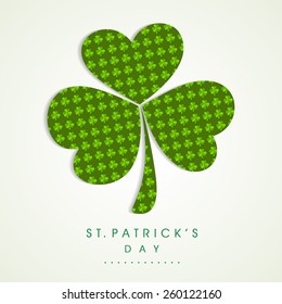 Beautiful shamrock leaf for Happy St. Patrick's Day celebration can be used as sticker, tag or label.