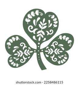 Beautiful shamrock vector shape - symbol of Ireland, St. Patrick's Day celebration