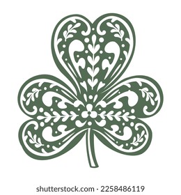 Beautiful shamrock vector shape - symbol of Ireland, St. Patrick's Day celebration