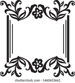 Beautiful shape frame, cute flower and leaf, for decoration greeting card. Vector