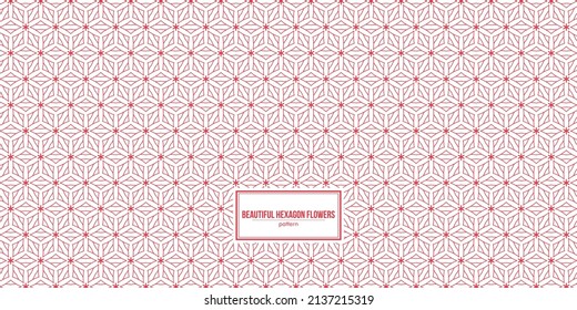 beautiful shape of hexagon flowers pattern