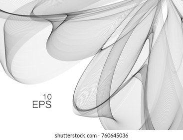 Beautiful Shape From The Wave. Transparent Flower Petals - Vector Background.