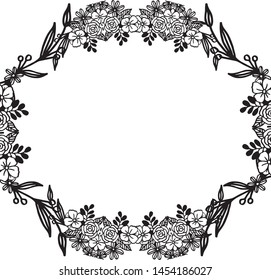 Beautiful shapes of frames, floral and leaf, wedding invitation cards. Vector