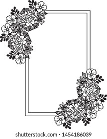 Beautiful shapes of frames, floral and leaf, wedding invitation cards. Vector