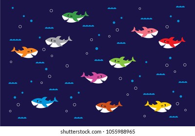 beautiful shark fabric vector