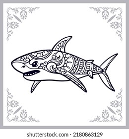 Beautiful Shark zentangle arts isolated on white background