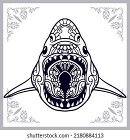 Beautiful Shark zentangle arts isolated on white background
