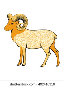 Beautiful sheep. The Golden Fleece, a sacred animal, Karakul wool.