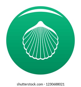 Beautiful shell icon. Simple illustration of beautiful shell vector icon for any design green