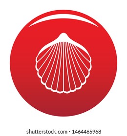 Beautiful shell icon. Simple illustration of beautiful shell vector icon for any design red