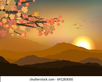 Beautiful shining autumn backdrop