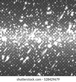 Beautiful shining falling snow vector illustration.
