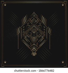 Beautiful shining tribal element on black background