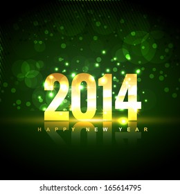 beautiful shiny 2014 golden happy new year design background