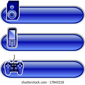 Beautiful shiny buttons. Vector illustration.