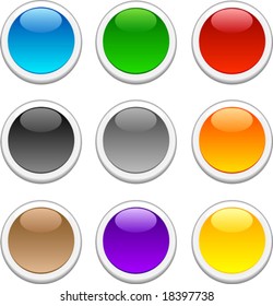 Bellos botones brillantes. Ilustración vectorial.