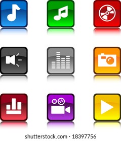 Beautiful shiny buttons. Vector illustration.