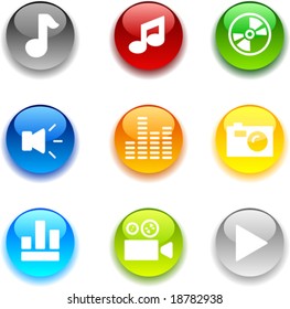 Beautiful shiny buttons. Vector illustration.