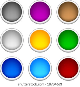 Beautiful shiny buttons. Vector illustration.