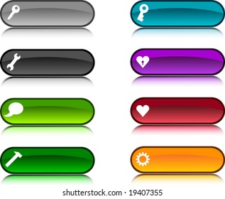 Beautiful shiny buttons. Vector illustration.