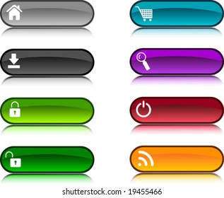 Beautiful shiny buttons. Vector illustration.