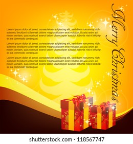 Beautiful shiny Christmas background with Christmas tree, vector illustration in bright color.