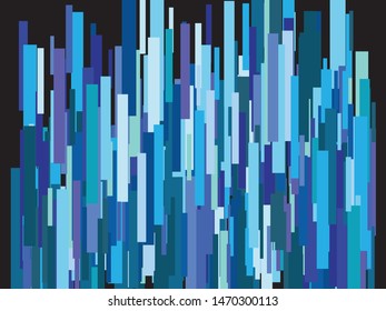 Beautiful shiny falling rectangles. Geometric element of design. Vector illustration art. Blue colored abstract confetti festive happy chaotic decor.